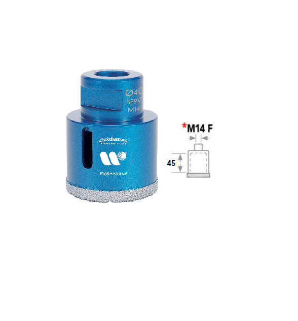 Foretto Diamantato 35x45mm FDB Vacuum Attacco M14 Femmina per Marmo Granito Ceramica