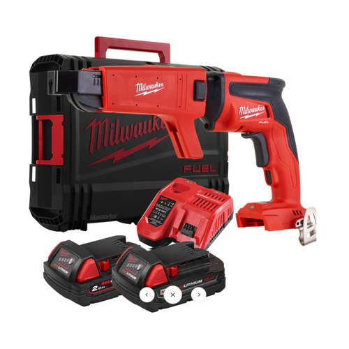 Avvitatore per Cartongesso Milwaukee M18 FUEL con Caricatore e 2 batterie e valigetta