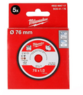 Set 5 Dischi da Taglio 76mm Acciaio Inox per M12 FCOT